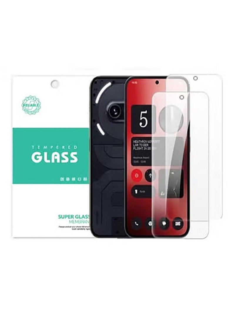 QIRG عبوة من قطعتين من واقي الشاشة الزجاجي الشفاف عالي الدقة لهاتف Nothing Phone 2A، طبقة رقيقة من الزجاج المقوى المقاوم للخدش، مناسب للحافظات، مضاد لبصمات الأصابع، مضاد للخدش - Image 2